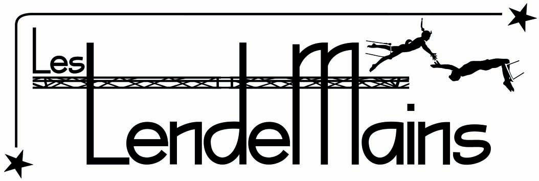 Logo des Lendemains avec trapézistes volant et élément de structure métallique